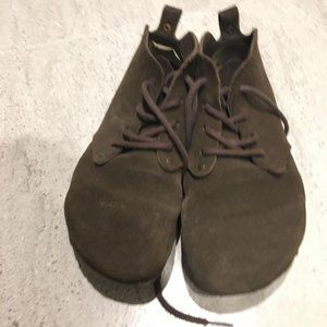 Birkenstock "Maine" suede leather in dark brown sneakers / lace up shoes